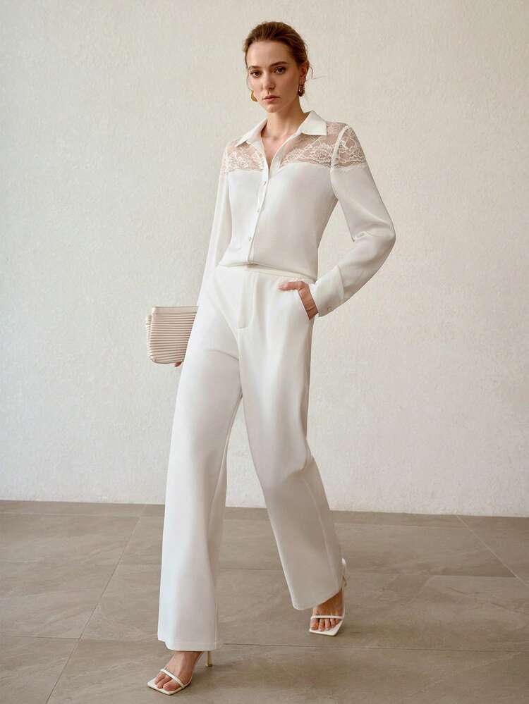 WOMEN'S ELEGANT STRAIGHT-LEG OFFICE SUIT PANTS
