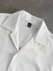 PAVTROS Men's Street Fashion Embroidered Short Sleeve Shirt - White - View 7