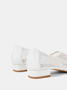 CUCCOO HITCHD 女士鞋履 经典时尚 婚礼 女士平底鞋 白色网面透气 优雅通勤 女士鞋履 婚纱礼服 女士鞋履 - 白色 - 查看 10