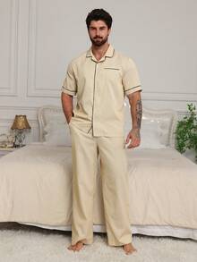 DAZY Bộ đồ ngủ nam tay ngắn phối quần short nhiều màu sắc, thích hợp cho mùa hè. - Nhiều màu - Xem 3