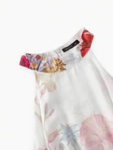 ZEYLAH FLORAL PRINT ZIPPER DRESS - Multicolor - View 5