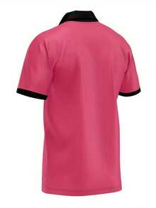 Manfinity Dauomo Men's Casual Short-Sleeve Shirt,Color-Blocked Print Design,Regular Fit Button-Collar,Stretchy Knit,Black And Pink,Summer,Streetwear,City Break - Apricot - View 4