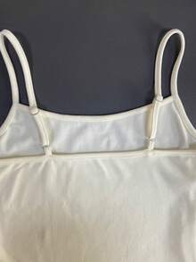 INAWLY Top de tirantes de uso diario versátil y casual de unicolor para mujer - Blanco - Ver 5