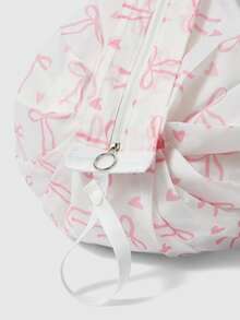 ROMWE Kawaii 1pc Large-Capacity Shoulder Handbag With Printed Pattern, Suitable For Camping, Beach, Travel, Shopping, School, Work And Other Occasions. - Pink white - View 6