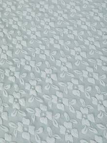 SHEIN 菱形领口，提花织纹面料，法式A字长裙，优雅高腰修身设计，时尚优雅，适合夏季少女穿着 - 綠色 - 查看 6