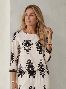 Faunlyn 女士度假休闲复古印花衬衫 - 彩色 - 查看 5