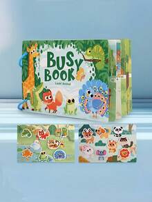 MINKOJA Children's Quiet Book, Interactive Education And Learning Sticker Book, Two Choices Of Small Animals And Traffic Letters, Early Development Of Letters And Vocabulary, Sturdy Paper, Reusable Interesting Shapes, Early Education Educational Toys, Educational Birthday Gifts Suitable For Children Party Favor - Multicolor - View 3