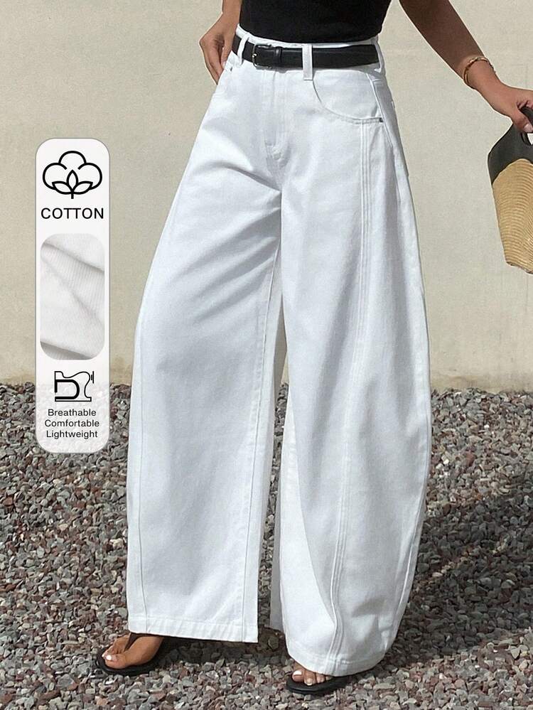 Women's Mid-Rise City Casual Solid Color Slant Pocket Flared Leg Jeans
