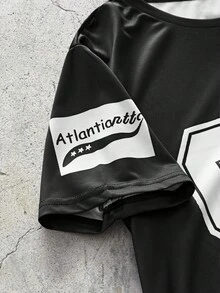 EVRINFINITE 男士黑色数码印花 T 恤和星星图案，休闲涤纶圆领 T 恤，可机洗 - 彩色 - 查看 4