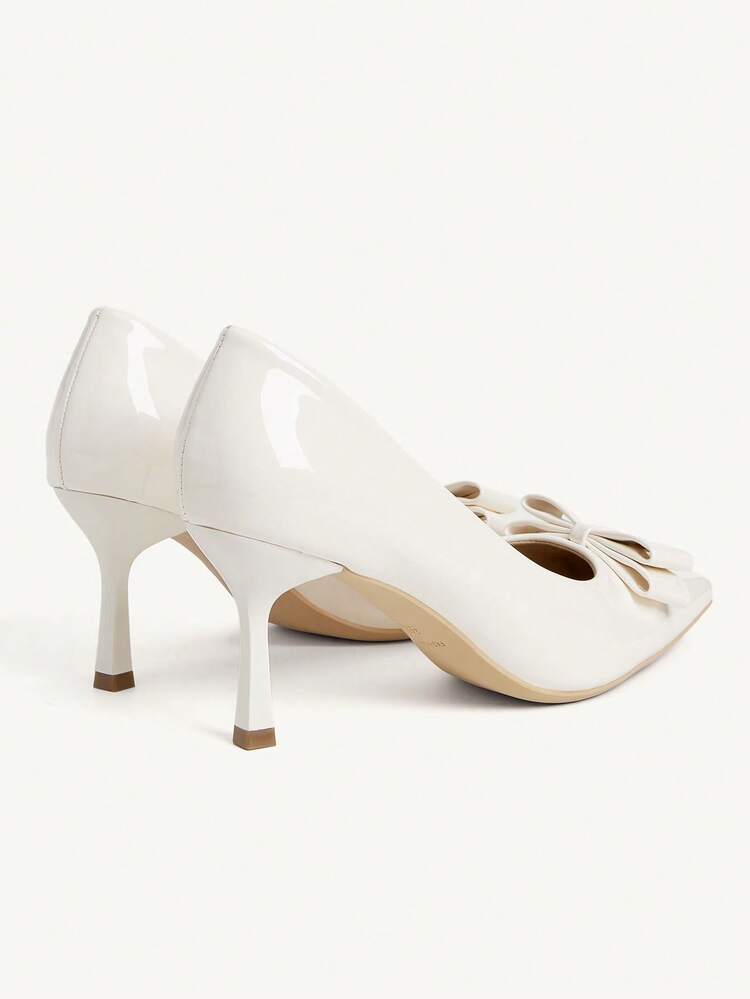 CUCCOO CHICEST 4-Season New Bowknot Pointed Toe Slim Heel Mid-Heel Elegant Commuter Style Simple Comfortable Green Patent Leather Women's High Heel Pumps, Suitable For St. Patrick's Day, Christmas, Date, Afternoon Tea, Workplace Chic Elegant Shoes Wedding Shoes Summer Shoes Bride Shoes