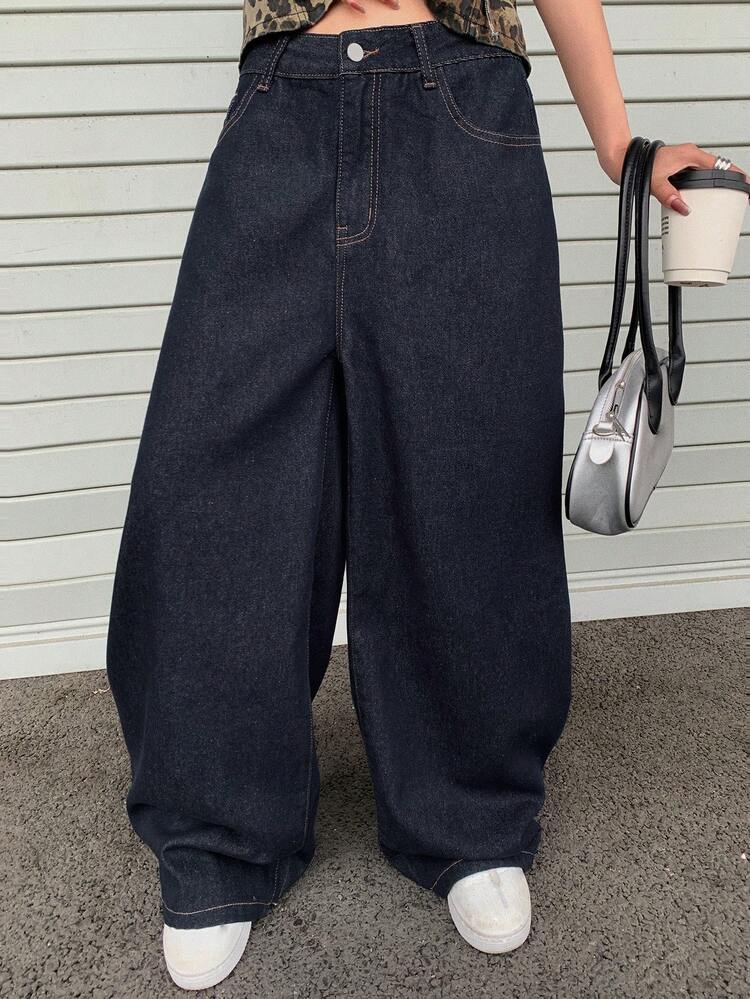 Women's Casual Korean Style Loose Fit Jeans