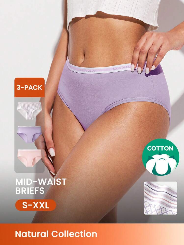 3-Pack Mid-Waist Briefs