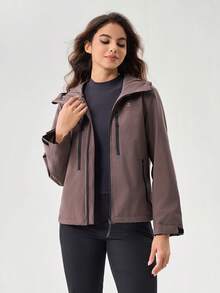 OutZeal Women Shell Jacket Camping Hiking Water-Resistant Mulit Zip Pocket - Purple - View 9