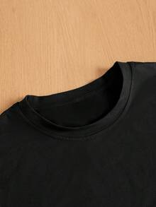 Manfinity Hypemode 2pcs Men's Solid Color Round Neck Leisure T-Shirt - Black - View 5