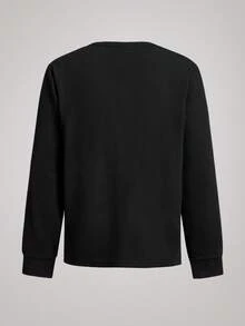 Officeau 1 Áo thun nam dài tay cổ Henley màu đen, cổ áo Henley dệt gân, chất liệu vải dệt kim mềm mại, chống xù lông và biến dạng, chống nhăn, dễ bảo quản, phong cách cổ điển giản dị, đa năng cho sinh hoạt hàng ngày, đi làm, giải trí, hoạt động ngoài trời, phong cách quý tộc xưa. - màu đen - Xem 2