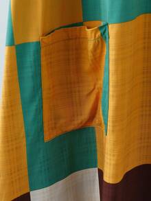 EMERY ROSE 大码女式休闲印花圆领连衣裙 - Fresh Green - 查看 3