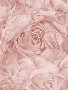 Aveloria Rosie Französisches romantisches figurbetontes Kleid mit Knopfmanschette, aufwendiger 3D Rosen-Stickerei und dichter großer Blumenapplikation - Babypink - Übersicht 7