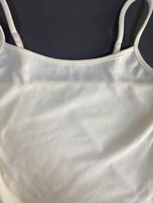 INAWLY Top de tirantes de uso diario versátil y casual de unicolor para mujer - Blanco - Ver 4