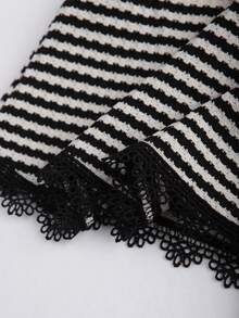 Franclia 大码女式法式休闲优雅V领短袖T恤 - 黑色 - 查看 5