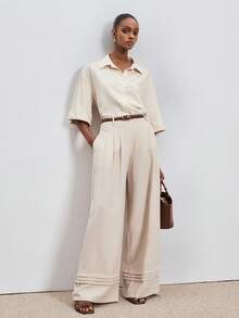 ATUI Studio 女士纯色简约休闲裤 - 卡其色 - 查看 2