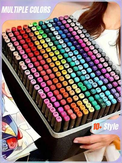 12/24/30/36/40/48/60/80/100/120/168/204/262-Color Touchhero Metal Marker Pens – Multiple Vivid Colors, Fine Tip; Multi-Functional For Rock Painting, Art Creation, Glass & Card Making