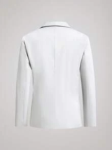 Officeau 男士休闲西装套装，包括夹克和裤子，适合春秋季节 - 灰色 - 查看 4