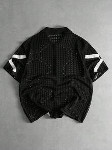 ROMWE MEN Men's Turndown Collar Vacation Knitted Sweater - Multicolor - View 2