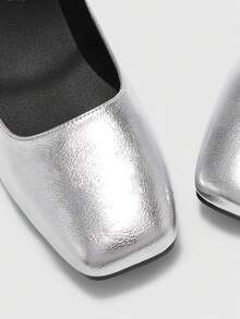 CUCCOO BIZCHIC Zapatos planos para mujer - Plateado - Ver 9