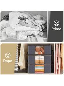 3个装可折叠收纳袋，带透明窗口，真空压缩，适用于衣物、床上用品、毛衣、枕头等，节省空间，是大型衣柜收纳、家居整理、旅行收纳、床底收纳等必备收纳方案。 - 彩色 - 查看 6