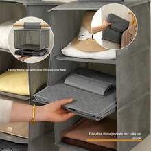 1pc Beige Underwear Storage Bag, Hanging Storage Bag, Bedside Wall Hanging Storage Bag, Fabric Hanging Storage Bag, Hat Storage Bag, Non-Woven Fabric Washable Storage Bag, Cabinet Wardrobe Organizer - Beige - View 10