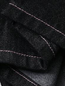 DAZY Women's Loose Fit Korean Style Heart Print Jeans - Blue - View 3