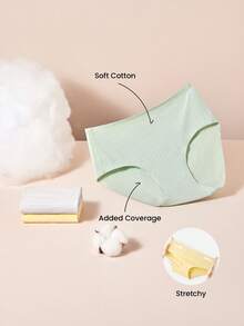 LUVLETTE Bộ 3 quần lót nữ cạp cao bằng cotton mềm mại Plus - Nhiều màu - Xem 4