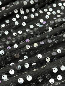 GlowEve CURVE 春夏时尚休闲度假装：简约大码女式亮片半身裙 大码女式沙滩装 - 黑色 - 查看 7