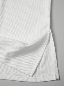 Manfinity Dauomo Áo nam trơn màu, kiểu dáng trễ vai, thoải mái, đa năng, thích hợp mặc hàng ngày. - trắng - Xem 7