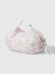 ROMWE Kawaii 1pc Large-Capacity Shoulder Handbag With Printed Pattern, Suitable For Camping, Beach, Travel, Shopping, School, Work And Other Occasions. - Pink white - View 2