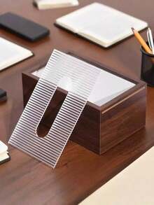 1 hộp đựng khăn ăn gia đình, hộp đựng khăn giấy bằng gỗ kiểu Trung Quốc, hộp đựng khăn ăn để bàn (có nắp acrylic), họa tiết sọc, thích hợp cho phòng tắm, văn phòng, bàn làm việc và bàn cạnh giường ngủ. - Nhiều màu - Xem 4