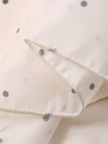 DAZY 少女波点印花蝴蝶结装饰短袖衬衫 - 杏色 - 查看 7