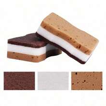 1/5/10 piezas Esponja mágica de triple capa con forma de alga marina marrón de doble cara resistente para limpieza de cocina, baño y hogar - Marrón - Ver 11