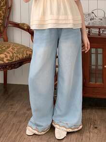 DAZY Girls' Wide Leg Jeans, Tween Girl Fall Clothes - Blue - View 6