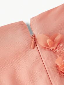 ZEYLAH 贴花花卉刺绣连衣裙 - 橘色 - 查看 4