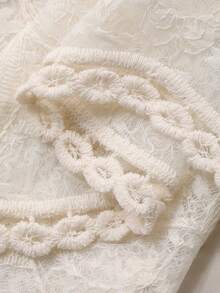 DAZY Women's Elegant Lace Loose Long Sleeve Blouse, Suitable For Spring, Summer And Autumn - Apricot - View 3