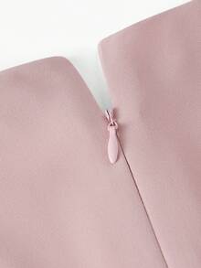 ZEYLAH 不对称下摆喇叭袖连衣裙 - 粉色 - 查看 5