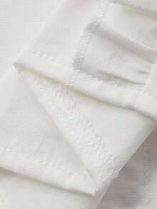 DAZY Women's Casual Ruffled Lace Patchwork Skirt, Youthful Style - White - View 3