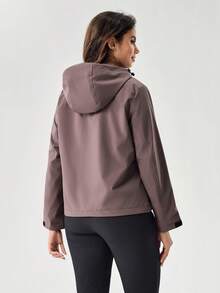 OutZeal Women Shell Jacket Camping Hiking Water-Resistant Mulit Zip Pocket - Purple - View 8