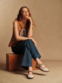 Rosivie Women's Buckle Design Casual Everyday Commute Versatile Flat Loafers - Brown - View 1