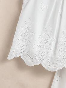 Vintaside Kids Girls' Classic White Sleeveless Crew Neck Tank Top And Pants 2 Pieces Set, Slim Fit, Suitable For Outings, School, Gatherings, Parties, And Casual Daily Wear - White - View 5