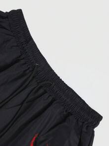 ROMWE MEN Street Life Men's Printed Woven Shorts, Suitable For Spring And Summer - Black - View 6
