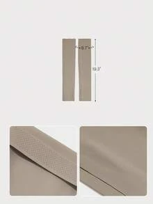 GLOWMODE X Reem Modest Power Palms Cooling Quick-Dry Sun-Proof Anti-Slip Cuff Grips Reflective Logo Thumbholes Fitted Arm Sleeves Training Gym Studio Daily Active Wear - Khaki - View 6