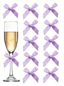 20个粉色缎带蝴蝶结礼品包装，适用于香槟酒瓶、蛋糕、糖果袋、DIY手工、礼物、婚礼、婴儿派对、婚前派对、圣诞节、生日、户外派对、露营、万圣节圣诞礼物 - 彩色 - 查看 19