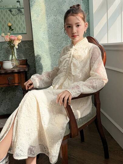 DAZY Tween Girls Fashion Embroidered Dress